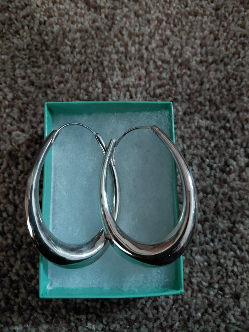 STERLING SILVER OVAL EARRINGS
